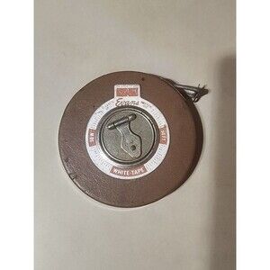 Vintage Evans White-Tape 50 Ft Metal Tape Measure Montreal Canada Retro Tool